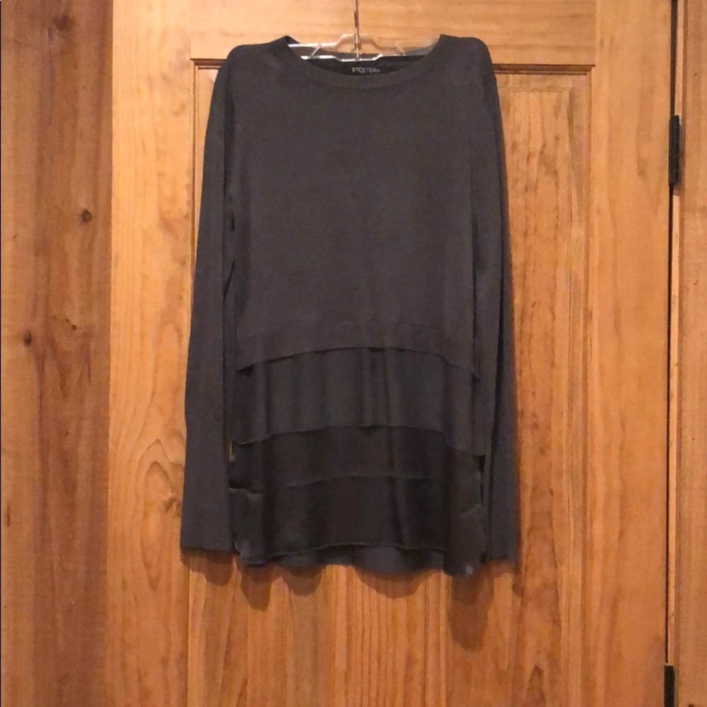 Grey Cotten and silk blouse